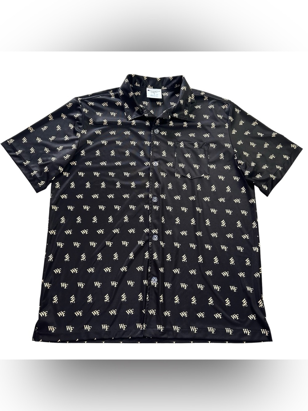 Champion Wake Forest Demon Deacons Ultrafuse Polo Button Up Shirt WF AOP Mens XL